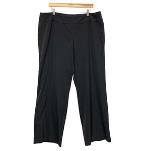 Eileen Fisher Wide Leg Dress Pants‎ Size XL Wool Viscose Black Side Zip Stretch